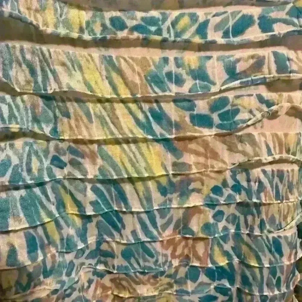 TANJAY Ruffled Layer Blouse with Square Neckline